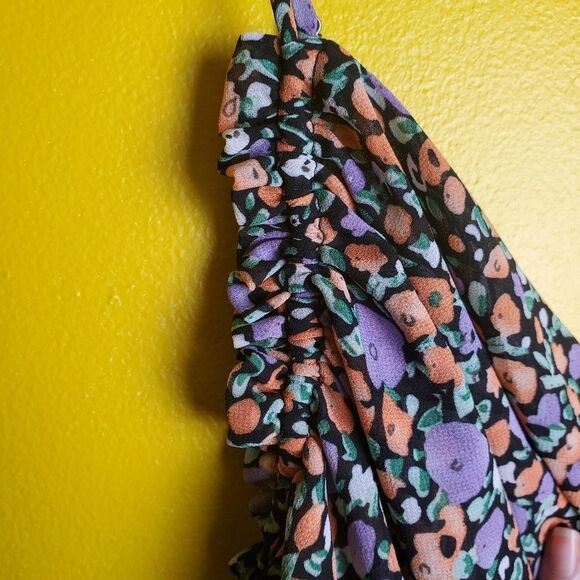 ASTR Cottagecore Ditsy Floral Ruched Midi Dress Small - Picture 9 of 11